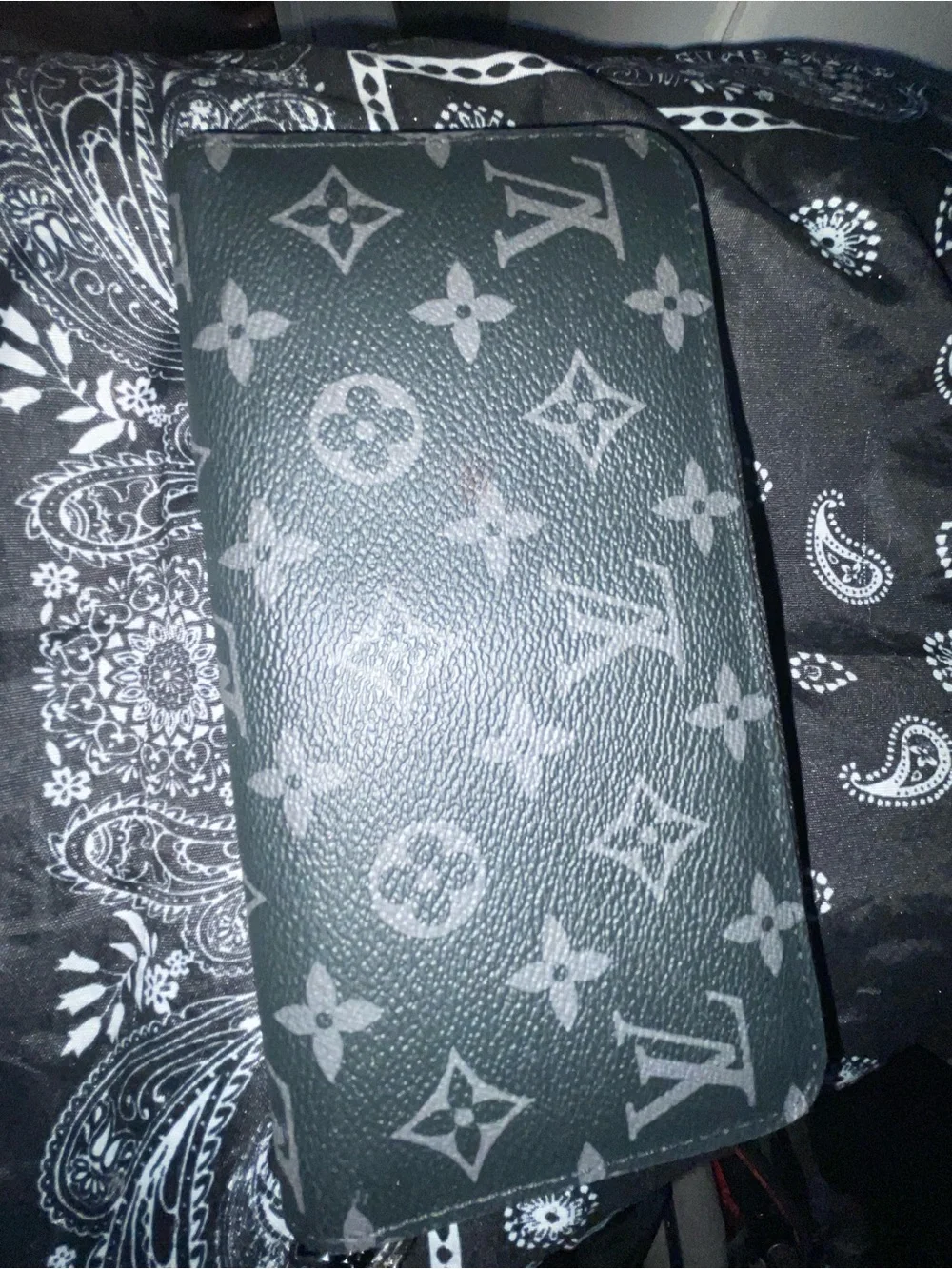 Louis Vuitton Black and Gray Monogram Continental Wallet